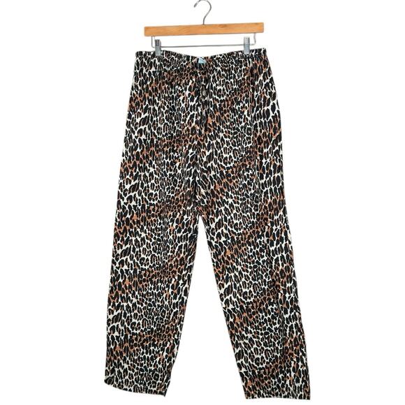 Allison Rhea 100% Cotton Pajama Set Leopard Print Button Top Pants | Medium - Picture 12 of 13